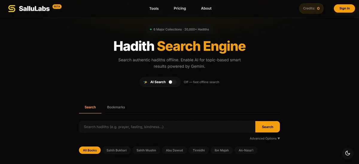 Hadith search engine